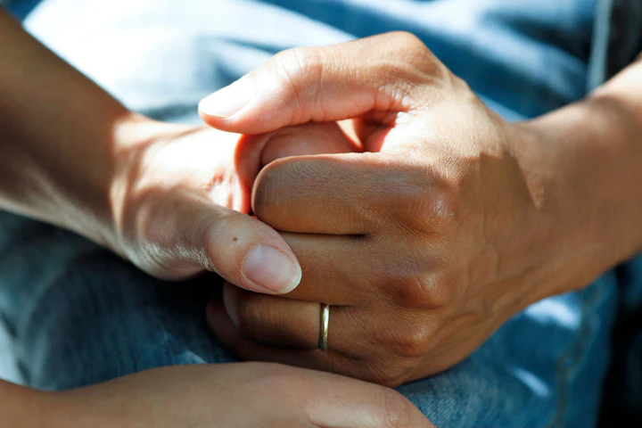 Close-up of a pair of hands held together